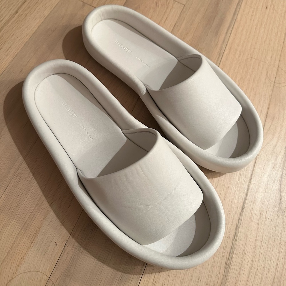 Khaite Venice leather slides sz 38